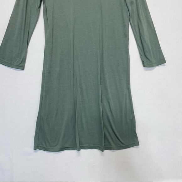 Sage Green Scoop Neck T-shirt Dress rayon spandex lightweight travel Size Large - Picture 8 of 9